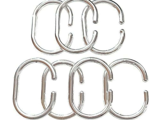 Κρίκοι Κουρτίνας Μπάνιου (Σετ 12Τμχ) 02-10683 4x6cm Silver Estia Πλαστικό