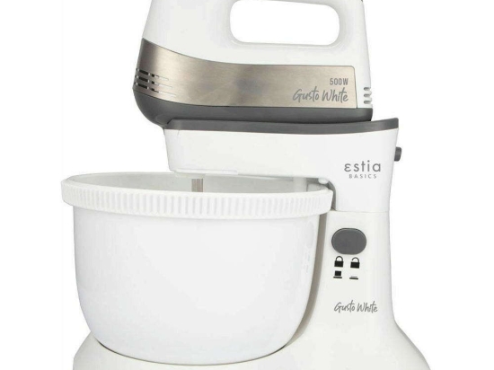 Μίξερ Με Περιστρεφόμενο Μπωλ Gusto 06-11185 500W White-Multi Estia Πλαστικό