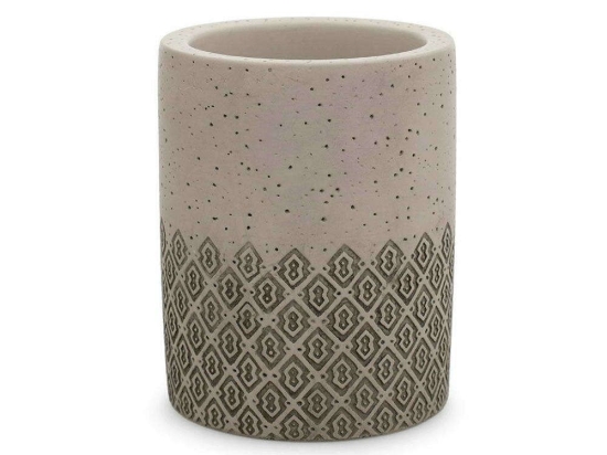 Ποτήρι Οδοντόβουρτσας Native 02-11918 7,6x10,1cm Beige-Brown Estia