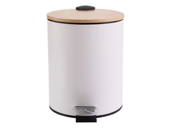 Κάδος Απορριμμάτων Bamboo Essentials 5Lt 02-12731 20,5x5x25,8cm White Estia Μέταλλο,Bamboo