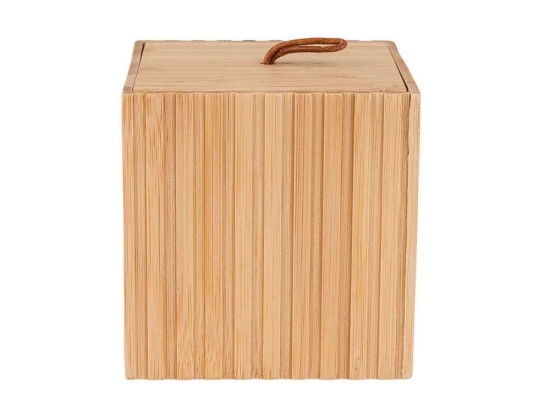 Κουτί Αποθήκευσης Και Οργάνωσης Μπάνιου Bamboo Essentials 02-13165 9x9x8cm Natural Estia Bamboo