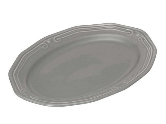 Πιατέλα Σερβιρίσματος Οβάλ Athénée 07-13691 25cm Grey Estia Πορσελάνη