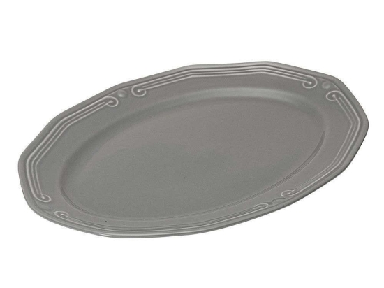 Πιατέλα Σερβιρίσματος Οβάλ Athénée 07-13707 36cm Grey Estia Πορσελάνη