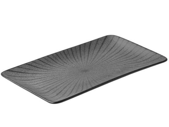 Πιατέλα Ορθογώνια Nordic 07-15756 21x10,5cm Black Estia Πορσελάνη