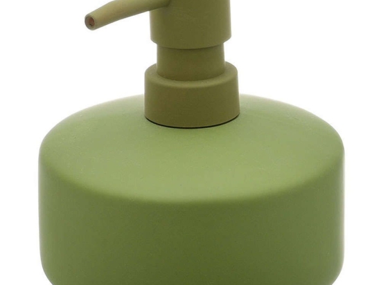 Δοχείο Κρεμοσάπουνου Stoneware 02-14834 11x11x12cm 380ml Olive Estia Πηλός