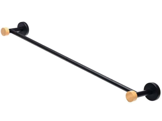 Κρεμάστρα Πετσέτας Bamboo Essentials 02-14803 9x65,4x5,2cm Black Estia Μέταλλο,Bamboo