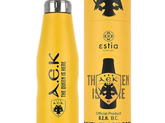 Ισοθερμικό Μπουκάλι Travel Flask AEK BC 00-13240 500ml Yellow-Black Estia Ανοξείδωτο Ατσάλι