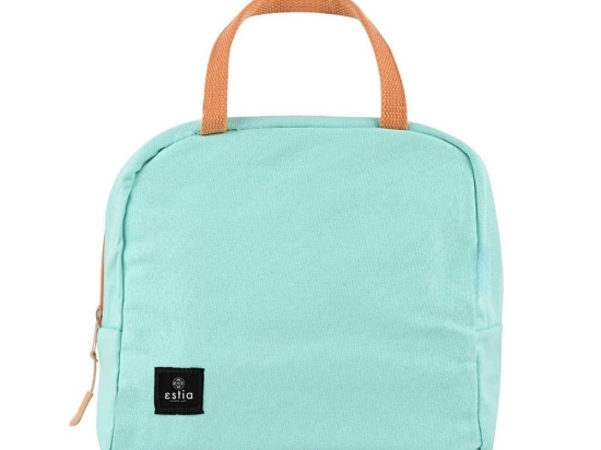 Τσάντα Φαγητού Ισοθερμική 01-17033 28,2x24x13cm 6Lt Pastel Green Estia 100% Βαμβάκι