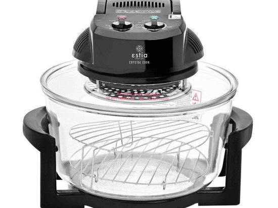 Φουρνάκι Ρομπότ Crystal Cook 06-16555 38x33x32cm 1400W 12Lt Black Estia Γυαλί