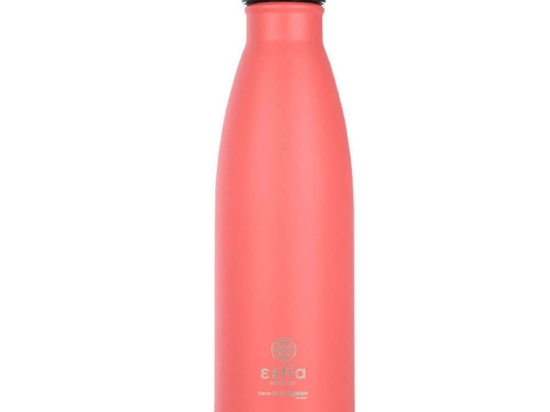 Ισοθερμικό Μπουκάλι Flask Lite Save The Aegean 01-17996 7x7x26,6cm 500ml Coral Estia