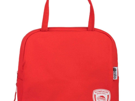Τσάντα Φαγητού Ισοθερμική OLYMPIAKOS BC 00-19529 24x11,5x20cm 6lt Red-White Estia 100% Βαμβάκι
