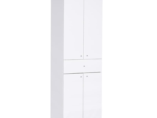Ντουλάπα Chad pakoworld με συρτάρι λευκό gloss 60x40x187εκ
