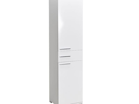 Ντουλάπα Chad pakoworld με συρτάρια λευκό gloss 45x40x188εκ