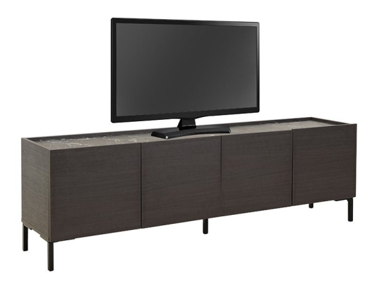 Έπιπλο τηλεόρασης Calliope pakoworld wenge-μαύρο μαρμάρου 180x44x57εκ