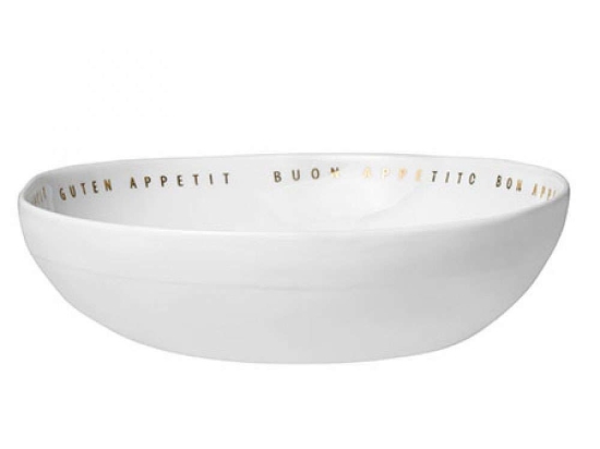 Μπωλ Σερβιρίσματος Bon Apetit LBTRD0011364 Φ18x4,5cm White-Gold Raeder Πορσελάνη,Γυαλί