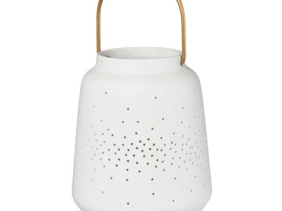 Φανάρι LBTRD0013925 11cmx14cm White-Gold Raeder Χαλκός,Πορσελάνη