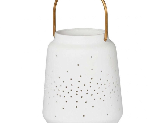 Φανάρι LBTRD0013926 9x11,5cm White-Gold Raeder Πορσελάνη
