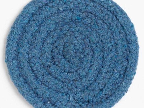Σουβέρ Vera Blue (Σετ 4Τμχ) LBTCAVERA10AZU Φ10cm Blue Calma House 100% Βαμβάκι