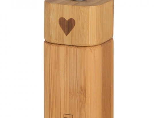 Μύλος Πιπεριού Heart LBTRD0010882 12x5x5cm Natural-Grey Raeder Bamboo,Κεραμικό