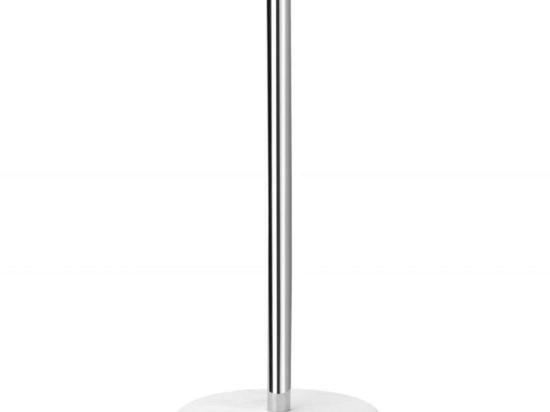 Βάση Χαρτιού Κουζίνας White Marble LBTAH-CC66285 Φ14x34cm White-Silver Andrea House Ατσάλι,Polyresin