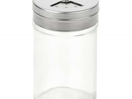 Βάζο Αποθήκευσης Μπαχαρικών LBTAH-CC69328 Φ4,5x8,5cm 90ml Silver-Clear Andrea House Μέταλλο,Γυαλί