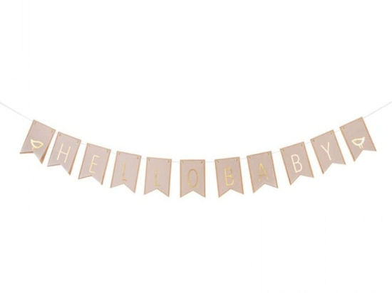 Διακοσμητική Γιρλάντα Hello Baby LBTRD0014944 150cm Pink-Gold Raeder Χαρτί