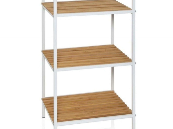 Ραφιέρα Μπάνιου LBTAH-BA69090 39x33x70cm Natural-White Andrea House Μέταλλο,Bamboo