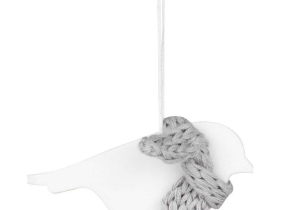 Στολίδι Χριστουγεννιάτικο Winter Forest Bird LBTRD0090204 8x3cm White-Grey Raeder