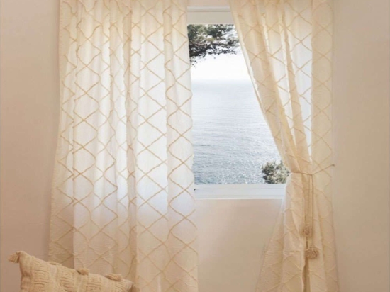 Κουρτίνα Royal Με Τιράντες LBTCAROYA140CRU Ecru Calma House 140X280 140x280cm 100% Βαμβάκι