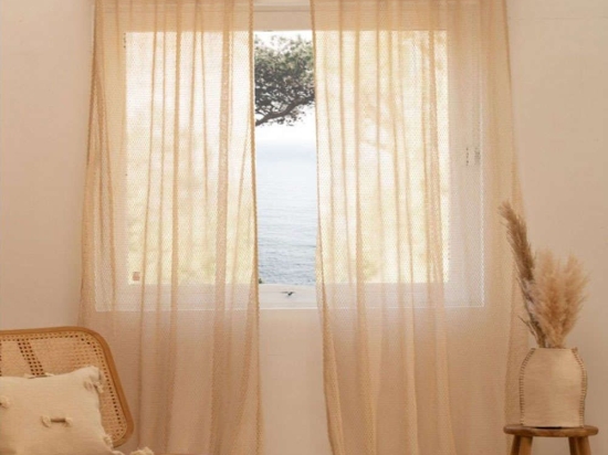 Κουρτίνα Xarxa Με Τιράντες LBTCAXARX140CRU Ecru Calma House 140X280 140x280cm 100% Βαμβάκι