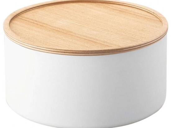Κουτί Αποθήκευσης YMZK5803 22x11cm White-Natural Yamazaki Ατσάλι,Ξύλο