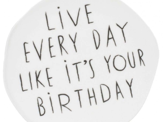 Πιάτο Γλυκού Live Every Day RD0016213 Φ14cm White-Black Raeder Πορσελάνη