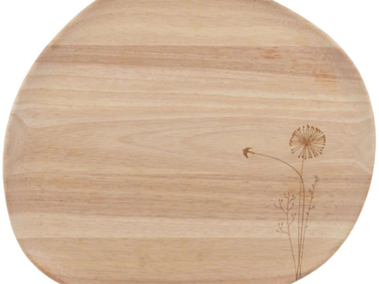 Διακοσμητικός Δίσκος Flora & Fauna RD0017026 37,5x33x2cm Natural Raeder Ξύλο