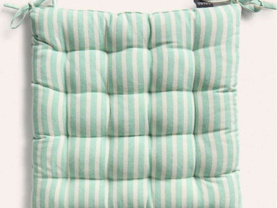 Μαξιλάρι Καρέκλας Praia CAPRAIA40GTU 40x40cm Ecru-Turquoise Calma House 100% Βαμβάκι