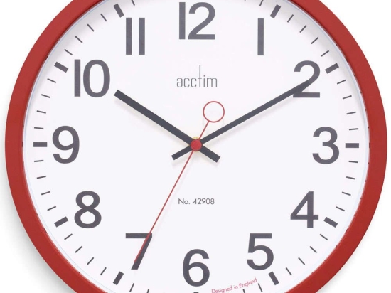 Ρολόι Τοίχου Kempston ACCTIM27814 36x5m Red-White Acctim Μέταλλο,Γυαλί