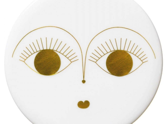 Σουβέρ Goldy RD0051255 Φ10cm White-Gold Raeder Πορσελάνη