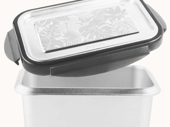 Δοχείο Φαγητού Foody Jungle GSJFOM3 18,6x12,7x7m 1000ml Inox-Black Gaspajoe Ατσάλι,Σιλικόνη