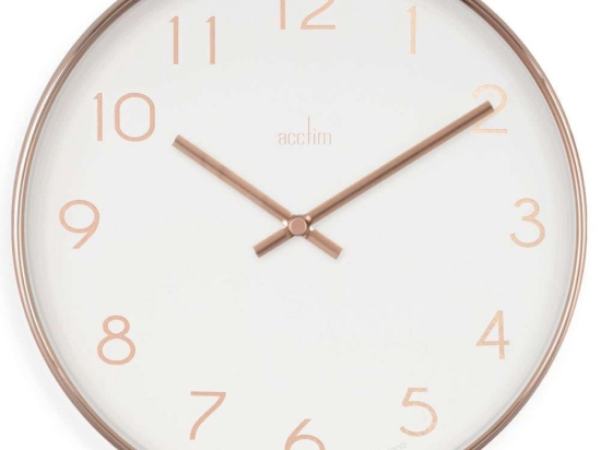 Ρολόι Τοίχου Elma ACCTIM22838 Φ25x4,2cm Copper-White Acctim Πλαστικό, Γυαλί