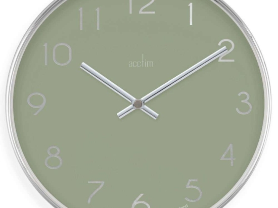 Ρολόι Τοίχου Elma ACCTIM22835 Φ25x4,2cm Chrome-Olive Acctim Πλαστικό, Γυαλί