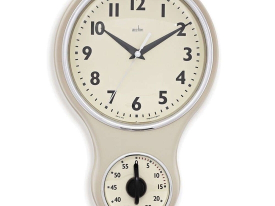 Ρολόι Τοίχου Με Χρονόμετρο Kitchen Time ACCTIM21592 30x19,5x5m Cream-Ecru Acctim Πλαστικό, Γυαλί