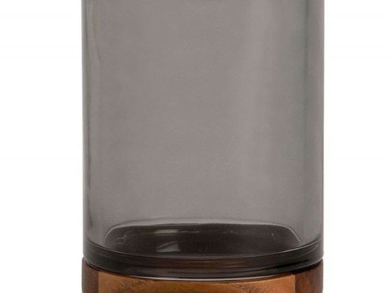 Ποτηροθήκη AH-BA73073 Φ7,5x7x10,5cm Grey-Brown Andrea House Ξύλο,Γυαλί