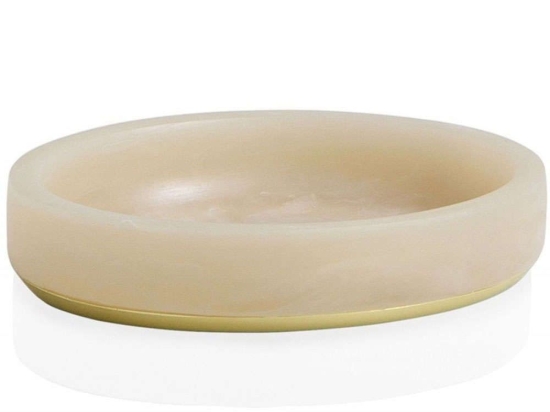 Σαπουνοθήκη AH-BA19061 12x9,5x2,5cm Marble Effect Pink-Gold Andrea House Μέταλλο,Polyresin