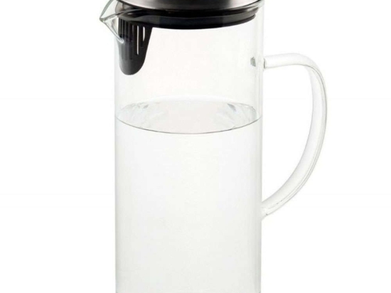 Κανάτα Με Καπάκι Και Φίλτρο AH-MS70098 Φ10x17x23cm 1,5lt Clear Andrea House Πλαστικό, Γυαλί