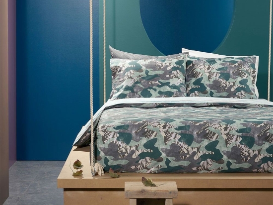 Σεντόνια Camu W1 9307014 Σετ 4τμχ Verde Bassetti Υπέρδιπλo 175x200cm 100% Βαμβάκι