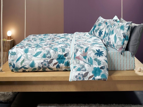 Σεντόνια Dots Flower W1 9307010 Σετ 4τμχ Verde Bassetti Υπέρδιπλo 175x200cm 100% Βαμβάκι