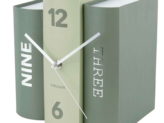 Ρολόι Επιτραπέζιο KA5756GR Book Green Karlsson Χαρτί
