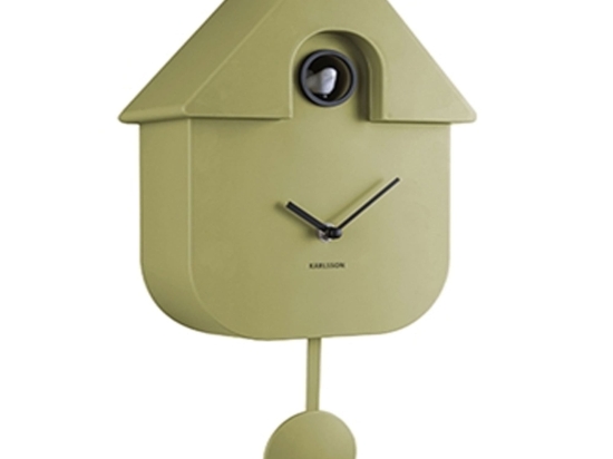 Ρολόι Τοίχου KA5768OG Modern Cuckoo Olive Green Karlsson Πλαστικό
