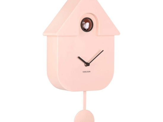 Ρολόι Τοίχου KA5768LP Modern Cuckoo Light Pink Karlsson Πλαστικό