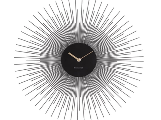 Ρολόι Τοίχου KA5818BK Peony Large D.60cm Black Karlsson Μέταλλο