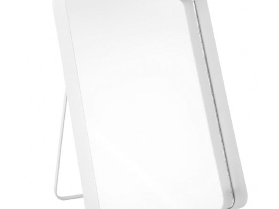 Καθρέπτης Επιτραπέζιος PT3486WH 33x22x4,7cm Vogue Straight White Present Time Μέταλλο,Γυαλί